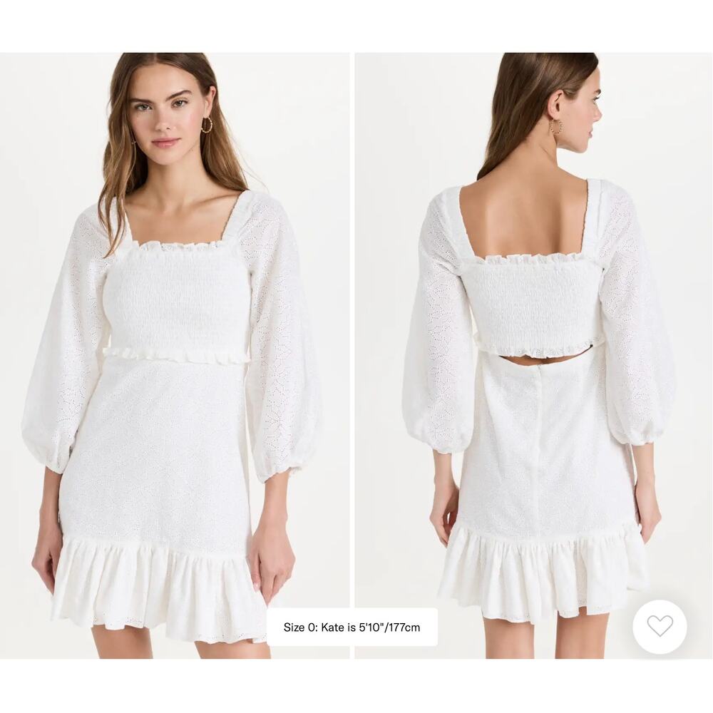 Veronica Beard Denise Dress White Eyelet Size 14 NWT
